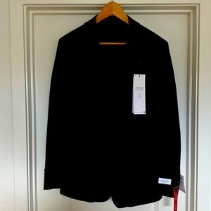 Solid Black Suit Suit Separates Jacket by CALVIN KLEIN